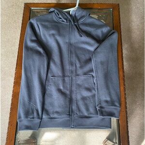 Grey Zip-Up Hoodie / Size M